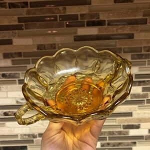 Anchor Hocking Vintage Amber Honey Glass Candy Dish